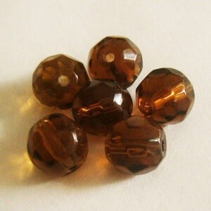 Fasettilasihelmi pyöreä 10 mm, ruskea, 1 kpl