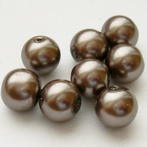 Pruunikas-hallid  klaaspärlid 10mm, 1 tk