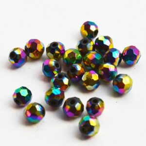 Стеклянная бусина граненый 4mm, отверстие 1мм, 35 шт.