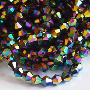 Lihvitud romb 4x4mm electroplated, värviline läige, 30 tk