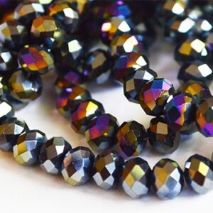 Lihvitud rondell 8x5mm, metallik, värviline läige, 10 tk