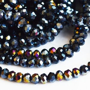Lihvitud rondell 6x4mm electroplated, indigo, pakis 20 tk