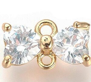 Коннектор со стразами 7x11x3mm, 1 шт.