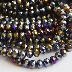 Lihvitud rondell 6x4mm electroplated, metallik-hall, pakis 22 tk