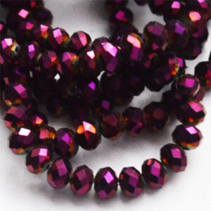 Lihvitud rondell 8x6mm lillakaspunane, 1 tk