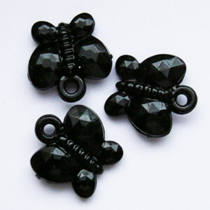 Akrüülripats liblikas 14x14x3mm must, 1 tk