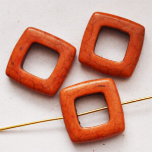 Hauliit 20x20mm looduslik värvitud pruunikaspunane-oranž, pakis 4 tk.