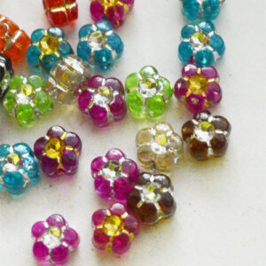 Akryylihelmi Kukka 7mm, mix, 30 kpl