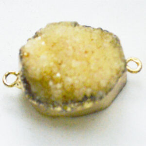 Akaatti korulinkki 30x18mm vaaleankeltainen-kultainen, 1 kpl.