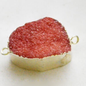 Akaatti korulinkki 30x18mm vaaleanpunainen-hopea, 1 kpl.