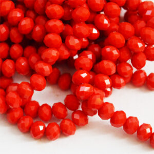 Lihvitud klaaskristall rondell 6x4mm, punane, 10 tk