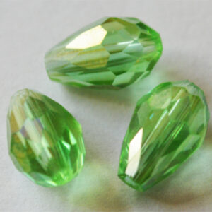 Lihvitud  tilk  12x8mm, roheline , ABläige, 1 tk