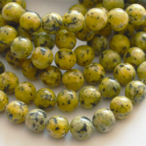 Seesam Jaspis 10mm looduslik, värvitud, kollakasroheline, 1 tk