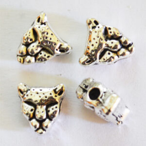Ant.hõbedane metallhelmes Leopard 10x9x5mm, pliivaba, horisontaalne ava 2,5mm, 1 tk