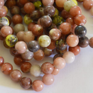 Jadeiit 8mm looduslik, roosakaspruun-kollane, 20 tk