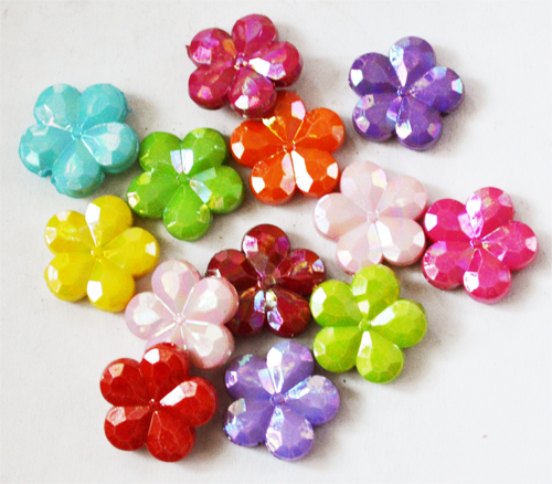 Akryylihelmi Kukka 14x14mm, mix, 20 kpl