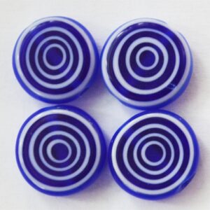 Millefiori helmes  12x5mm, tumesinine,   4 tk