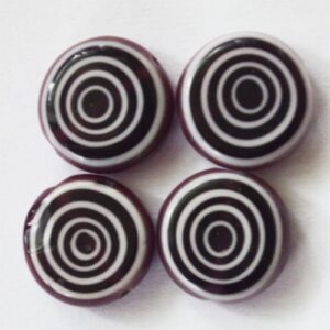 Millefiori helmes 12x5mm, tume ametüst-valge,   4 tk