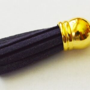 Polüestermaterjalist tutt 37x10mm tume lillakasmust-kuldne, 1 tk