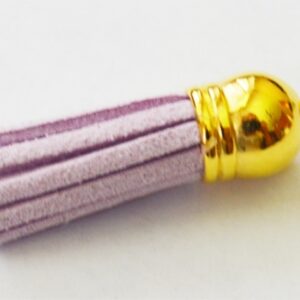 Polüestermaterjalist tutt 37x10mm helelilla-kuldne, 1 tk
