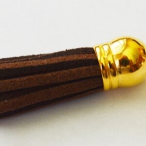 Polüestermaterjalist tutt 37x10mm tumepruun-kuldne, 1 tk