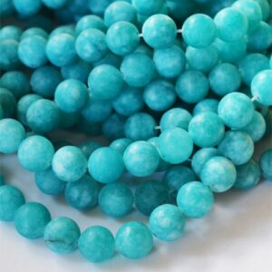 Jadeiit 10-11mm looduslik matistatud värvitud türkiissinine, 1 tk