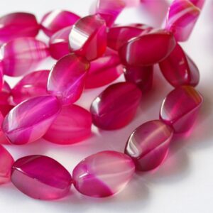 Akaatti 16x11mm värjätty. pinkki, 4 kpl