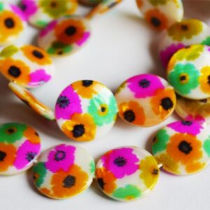 Pärlikoja ketas 14mm Lill, 1 tk