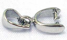 Messingist ripatsihaak 13x3,5mm värv-plaatina, 1 tk