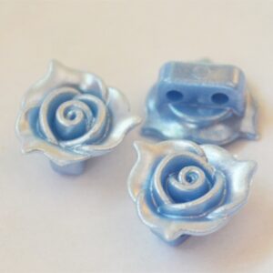 Akrüülhelmes-ühendaja 14x14x7mm, pärliläikeline, kaherealine, hele hallikassinine, 1 tk