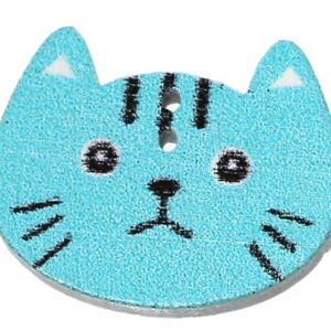 Puuhelmes-nööp Kass 20x16mm, 1 tk