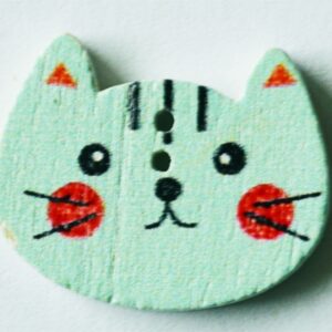 Puuhelmes-nööp Kass 20x16mm, 1 tk