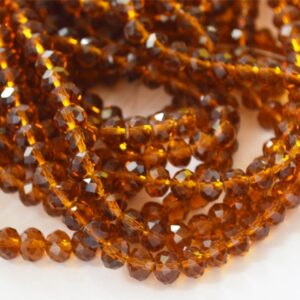 Lihvitud rondell 6x4mm pruun, 10 tk