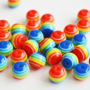 Kunstvaigust ümar helmes 8mm triibuline, 1 tk