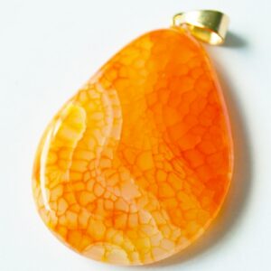 Mõralise Ahhaadi ripats 47x29mm looduslik värvitud, messingist kuldse haagiga, oranž, 1 tk