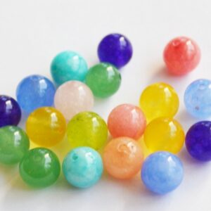 Jadeiit 8mm ümar looduslik värvitud mix, 20 tk.