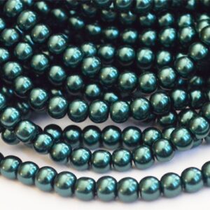 Klaaspärl 6mm sinakasroheline, 10 tk