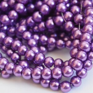 Klaaspärl 6mm lilla, 10 tk