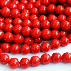 Jadeiit 12mm looduslik, punane värvitud, 1 tk