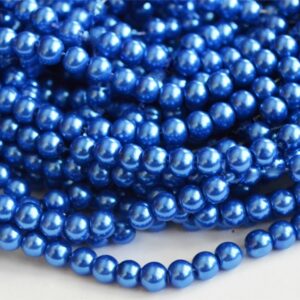 Klaaspärl 6mm sinine, 10 tk