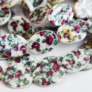 Pärlikoja ketas 18x13mm Lill, 1 tk