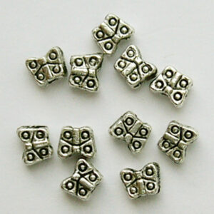 Ant.hõbedane metallhelmes liblikas 5x4mm, 10 tk