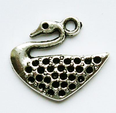 Metalliriipus joutsen 21x18mm, 1 kpl