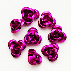 Alumiinihelmi kukka 10mm,  pinkki, 10 kpl