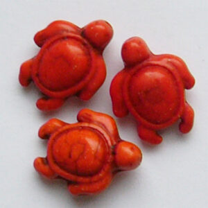 Sünteetiline hauliit kilpkonn 19x14mm, oranž, 1 tk