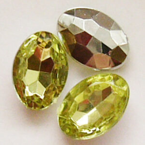 Akrüülkristall 14x10x5mm rohekas-kollane, 1 tk