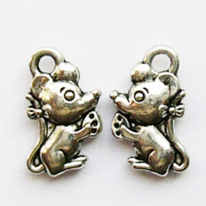 Ant.hõbedane metallripats Hiir, 12x7mm, 1 tk