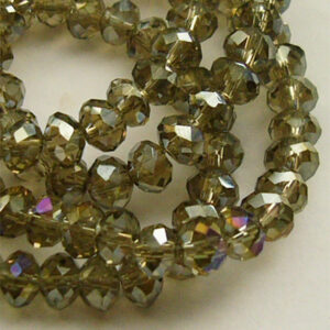 Lihvitud rondell 6x4mm helehall, 10 tk