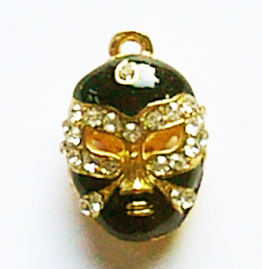 Металлическая подвеска со стразами  24x16mm, 1 шт.