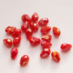 Lihvitud tilk 6x4mm roosakas-punane, 20 tk